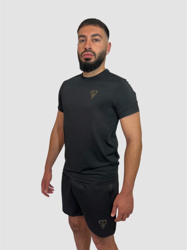 Black/Gold T Shirt & Short Set