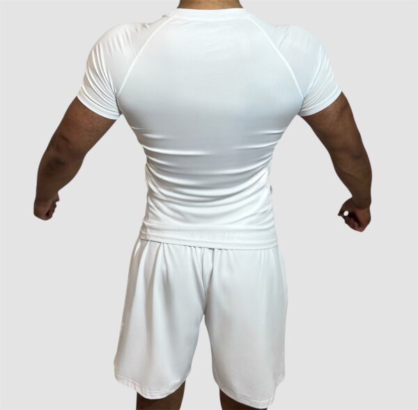 Men’s Compression T-Shirt – White with Black Logo - Image 2