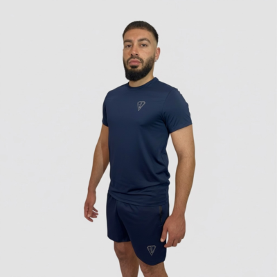 Navy/Silver T Shirt & Short Set